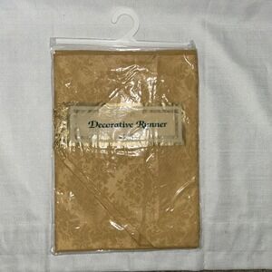 Vintage Bardwil Linens 14"x70" Gold Table Runner F-170871